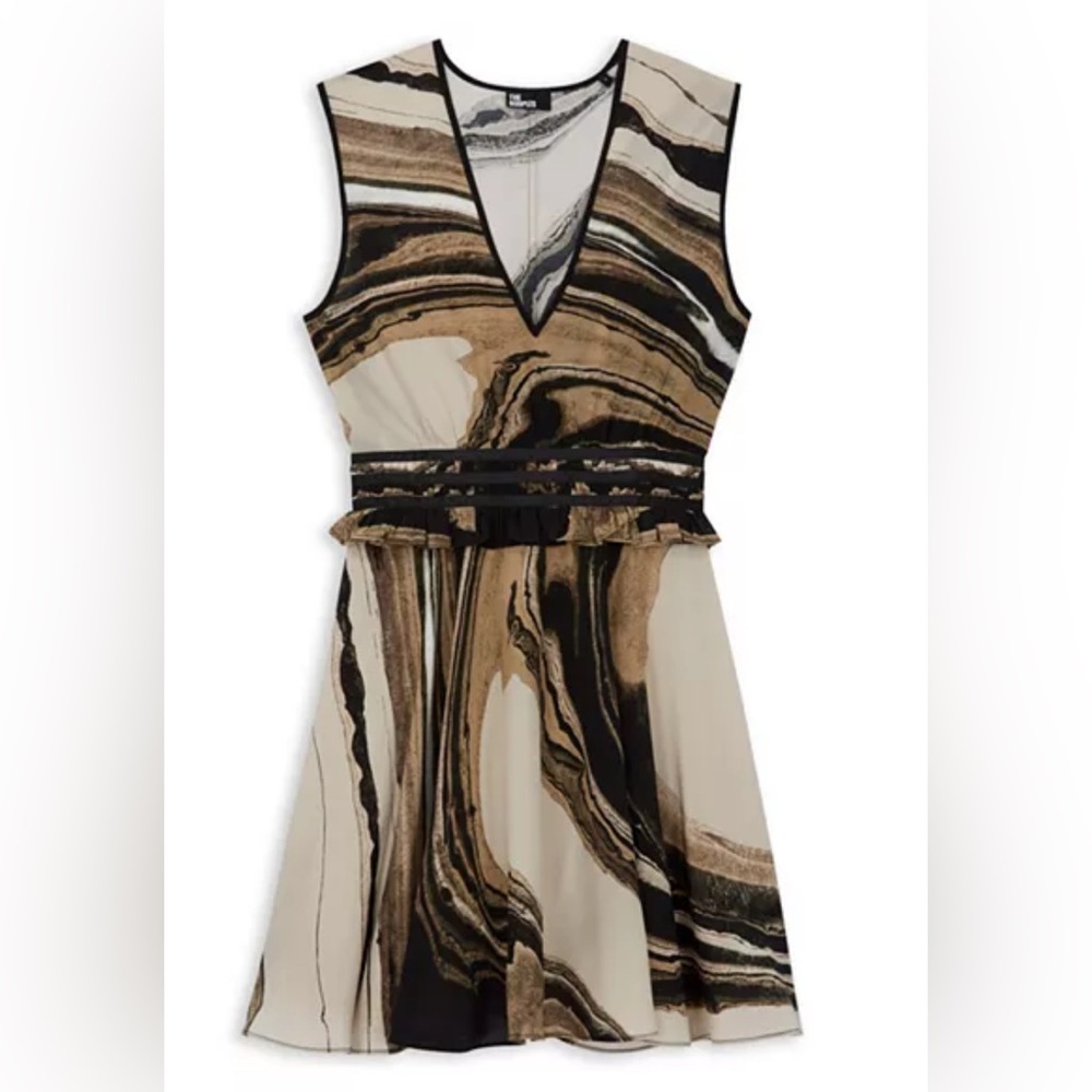The Kooples Silk Marble Print Mini Dress NWT Size 1